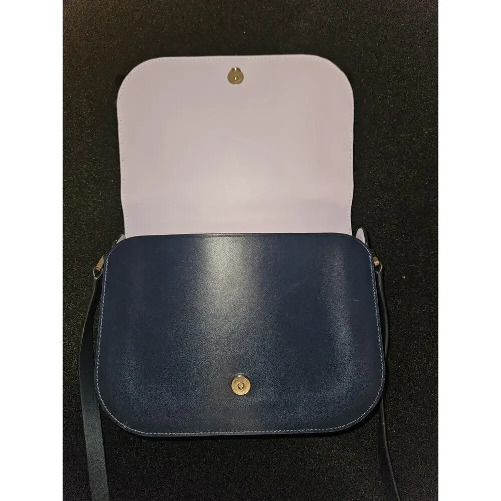 Kate Spade Owl Zibbi Blue Leather Crossbody Bag 9x6.5x2